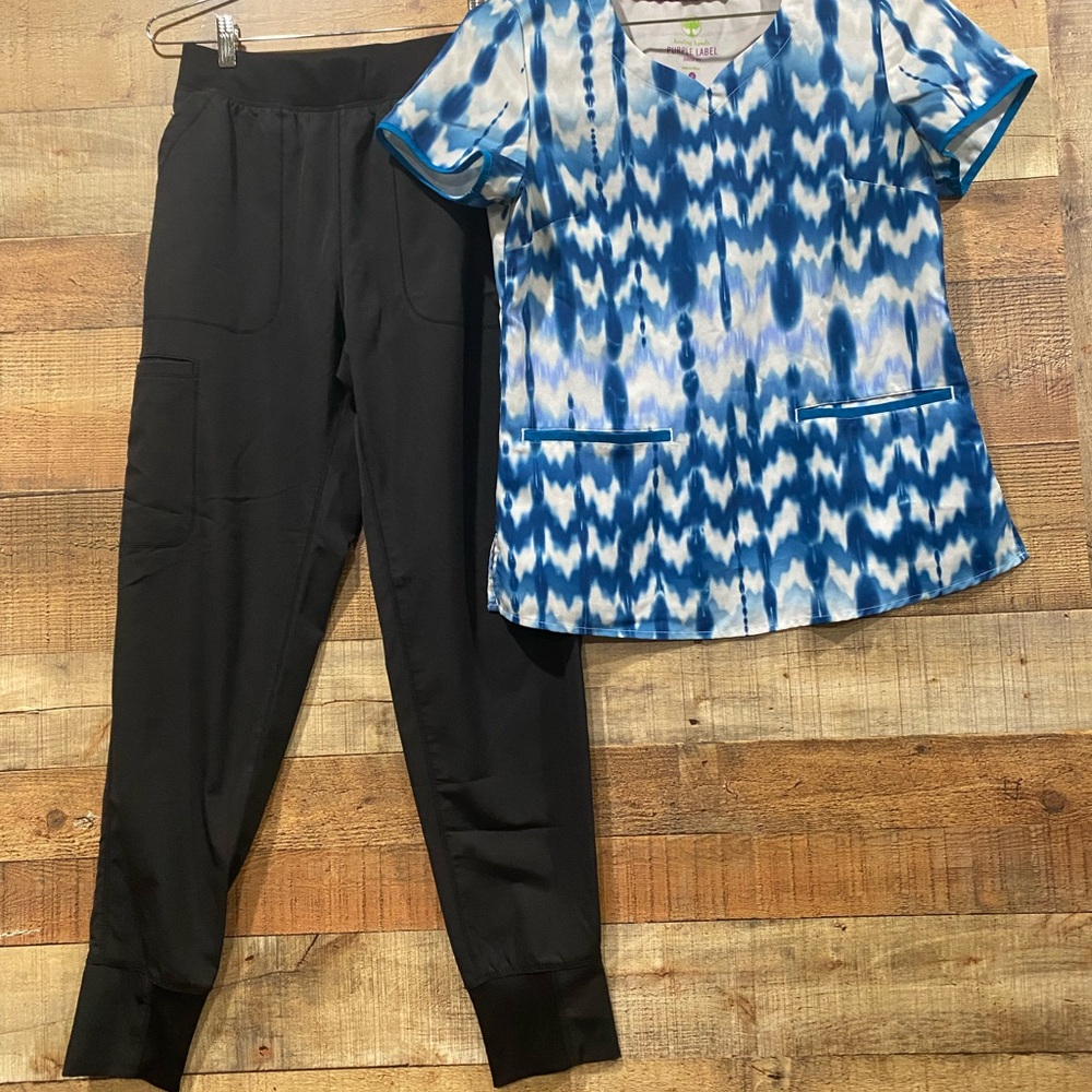 Scrub Set Size Medium Healing Hands Purple Label Top Dickies Pants